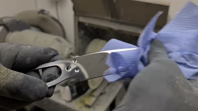 A blade given a final polish with a cloth